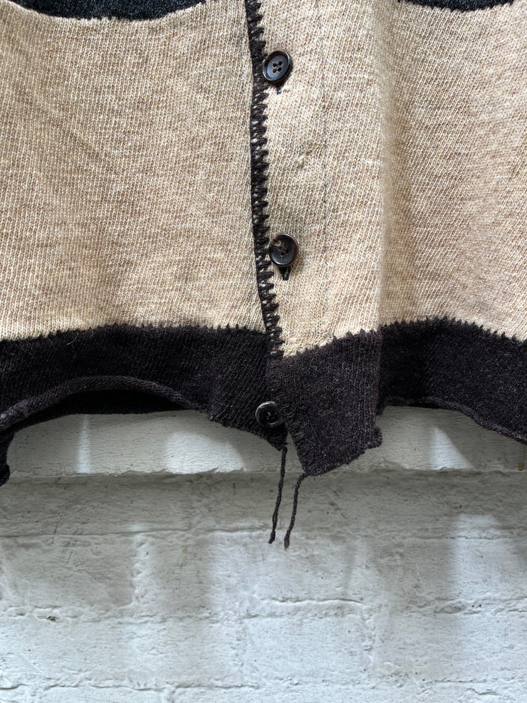 (New Arrival) JUNYA WATANABE MAN - FW03 Textured wool button up cardigan with loose threads