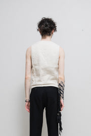 ISAMU KATAYAMA BACKLASH - Linen blend vest with poem lining