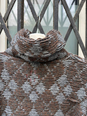 (New Arrival) A.F VANDEVORST - FW01 Wool blend thick knitted sweater with glittery argyle pattern (runway)