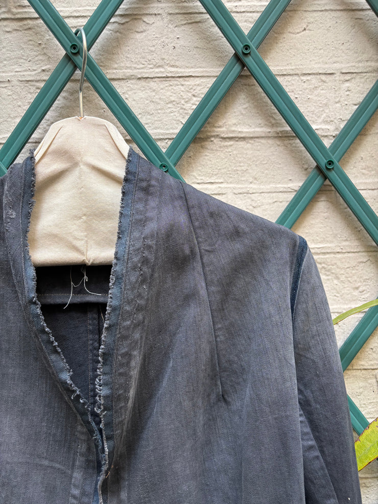 (New Arrival) RICK OWENS DRKSHDW - 2007 Washed denim jacket with rounded panels and sleeve slits