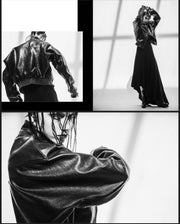 FREDERIK LIEDERLEY - FW23 « Intimate Rituals » 1/1 Horse leather jacket with dyed hems
