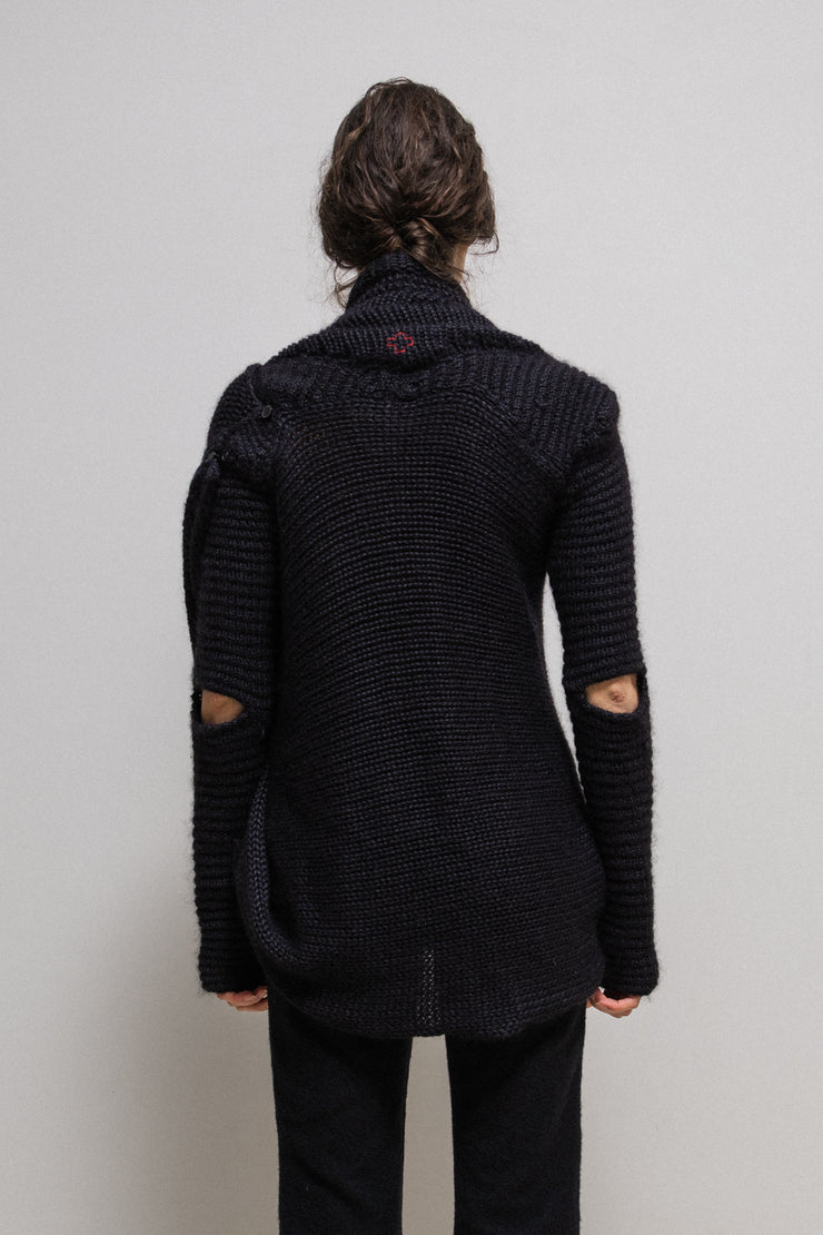 A.F VANDEVORST - FW10 Mohair and silk heavy knitted sweater with elbow slits