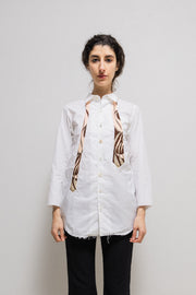 UNDERCOVER - FW04 "But Beautiful" Cotton shirt with faux padded tie and plush tag (runway)