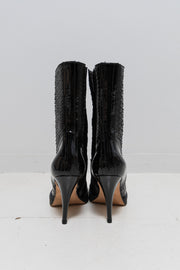 RICK OWENS x REVILLON - FW04 Python skin and ostrich leather ankle boots