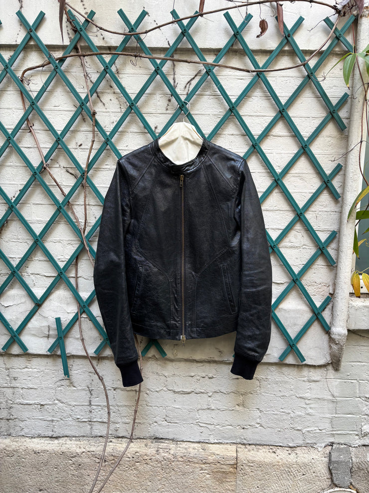 (New Arrival) RICK OWENS - Mid 2000’s Glittery Intarsia leather jacket