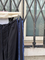 (New Arrival) YOHJI YAMAMOTO POUR HOMME - SS18 Wide rayon pants with text and stripe details (runway)
