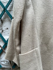 (New Arrival) ANN DEMEULEMEESTER - FW02 Fleece wool coat with leather straps closure
