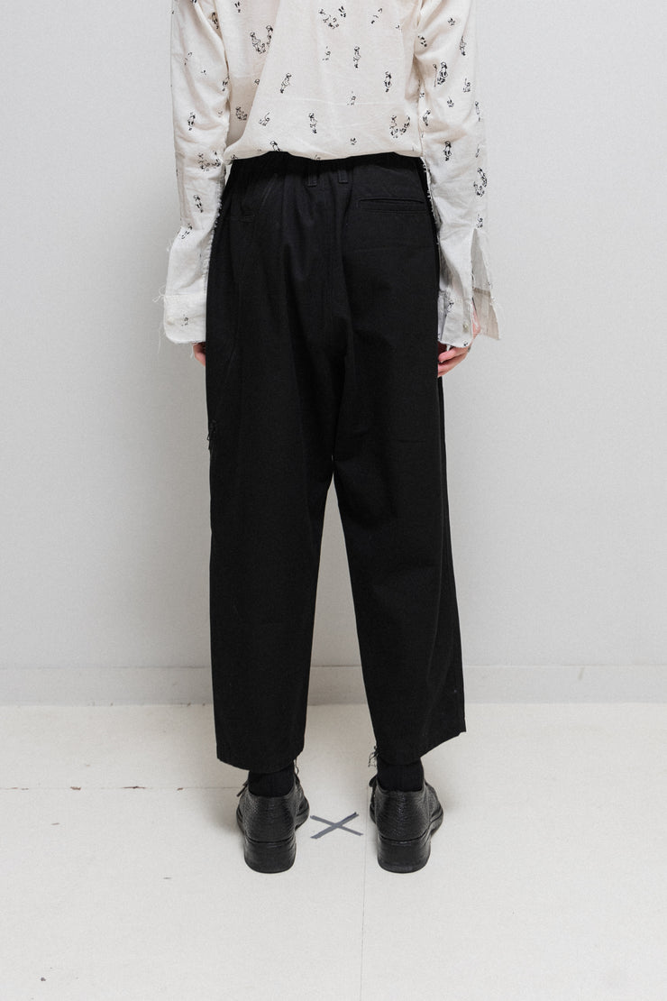 YOHJI YAMAMOTO B - Wide coton pants with zipper details