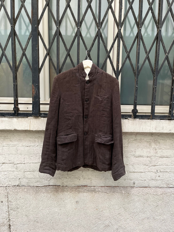 (New Arrival) CHRISTIAN PEAU - Button up linen jacket with standing collar