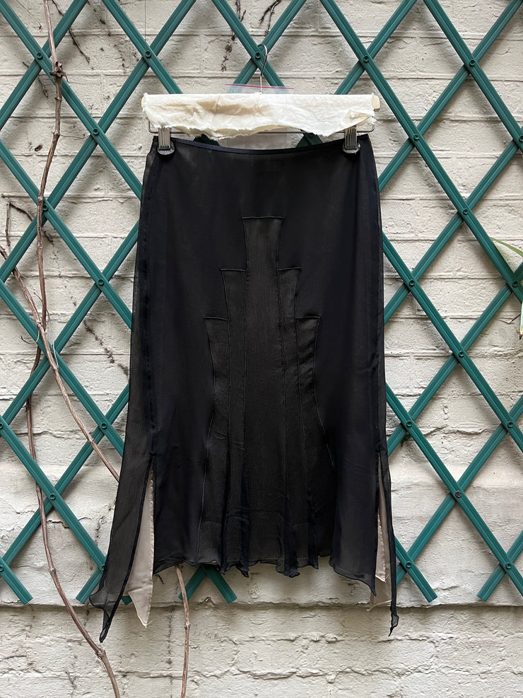 (Pre Sale) SHARE SPIRIT - Sheer silk skirt with longer sides