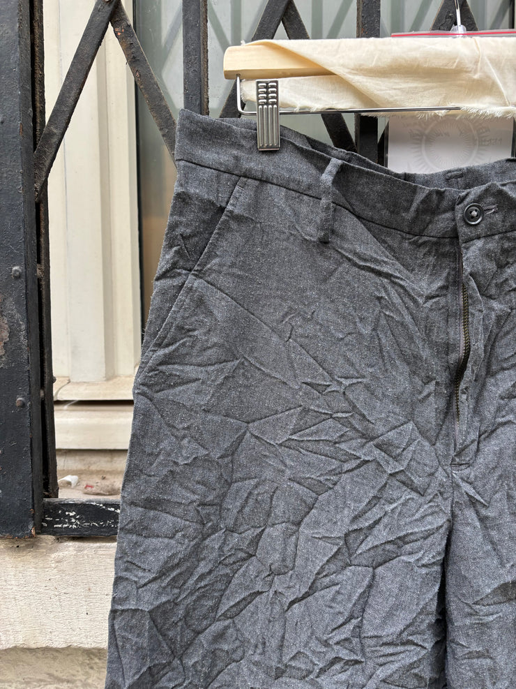 (New Arrival) YOHJI YAMAMOTO POUR HOMME - Wrinkled wool pants