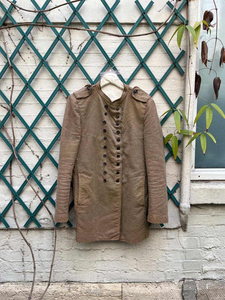 (New Arrival) SHARE SPIRIT - Military moleskine coat with two button rows