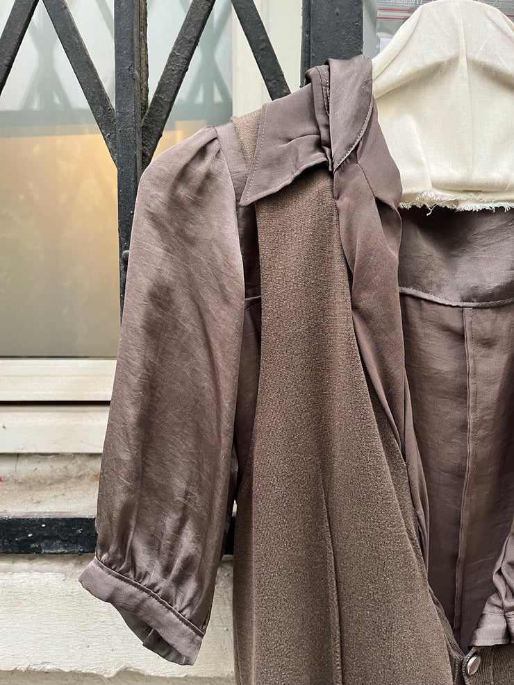 (New Arrival) UNDERCOVER - SS07 "Purple" double layer cotton blouse with pleated collar (runway)