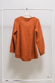 ANN DEMEULEMEESTER - Early 1990’s Wool blend textured sweater in faded orange