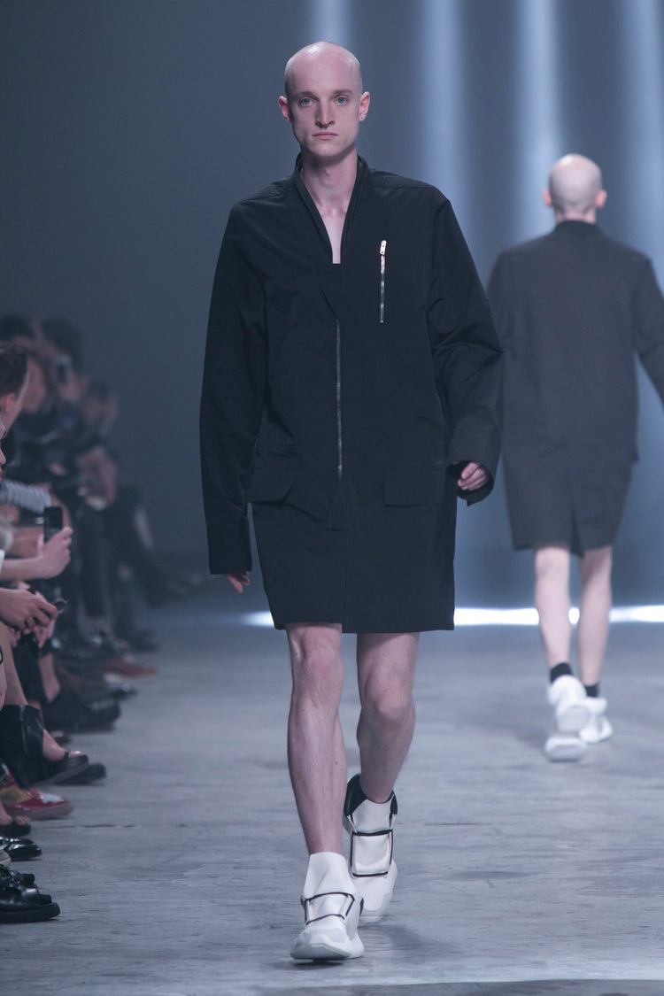 RICK OWENS - SS14 « VICIOUS » Cotton zip up jacket with nylon