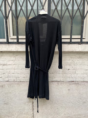(New Arrival) MARTIN MARGIELA - Early 2000’s Line 6 Cotton blend pleated wrap up cardigan (overdyed)