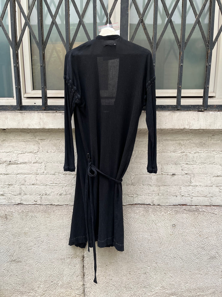 (New Arrival) MARTIN MARGIELA - Early 2000’s Line 6 Cotton blend pleated wrap up cardigan (overdyed)