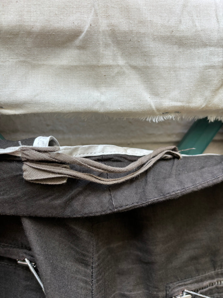(New Arrival) RICK OWENS - SS05 "SCORPIO" Wide cotton pants with big zipper pockets