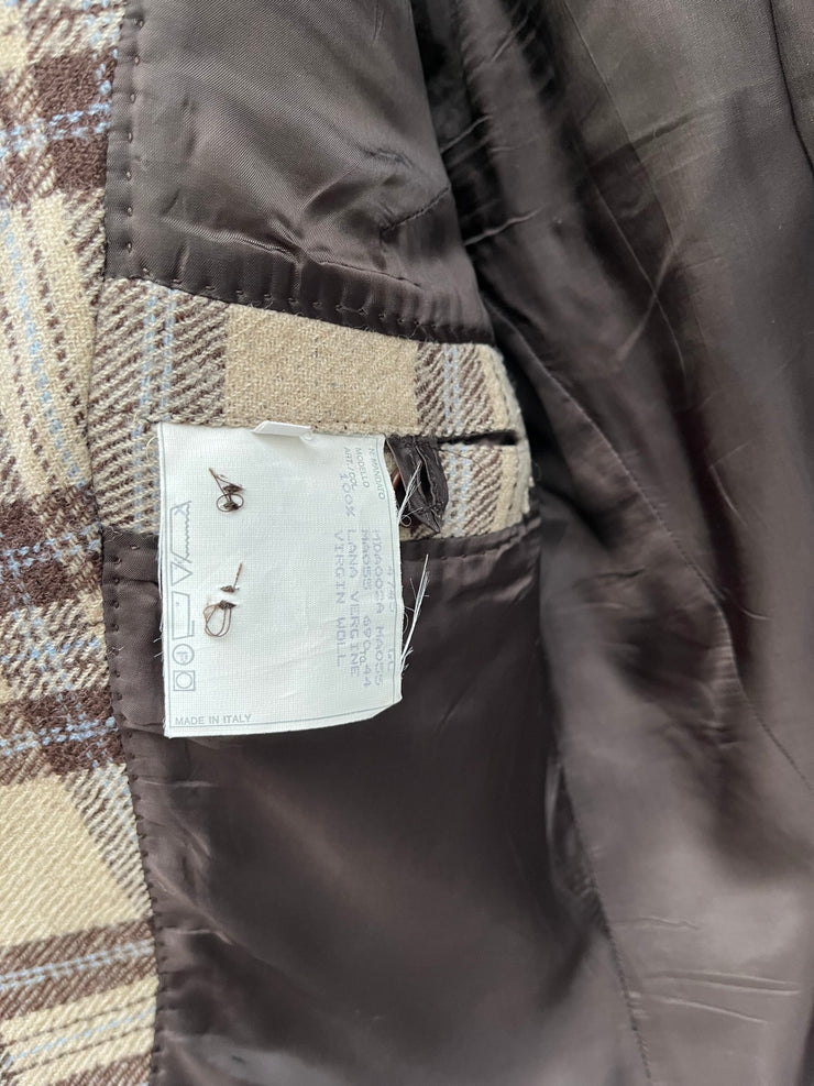 ALEXANDER MCQUEEN - FW00 "Eshu" Plaid pattern virgin wool tailored jacket with signature lining