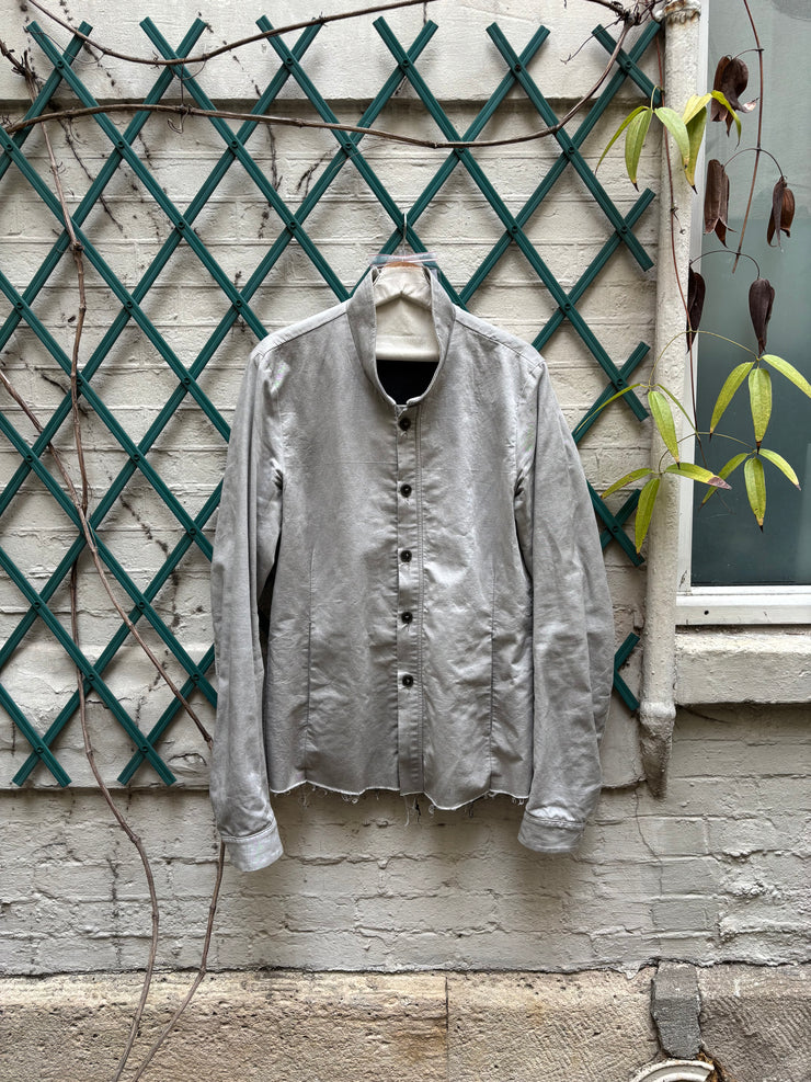 (New Arrival) POÈME BOHÉMIEN -  Button up cotton jacket with frayed bottom edge