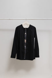 YOHJI YAMAMOTO POUR HOMME - SS16 Cotton shirt with painted button placket