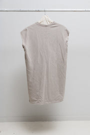 RICK OWENS DRKSHDW - Pearl grey sweater with raw cut sleeves