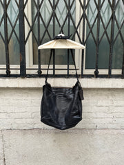 (New Arrival) CHRISTIAN PEAU - Large leather bag with travel tag detail