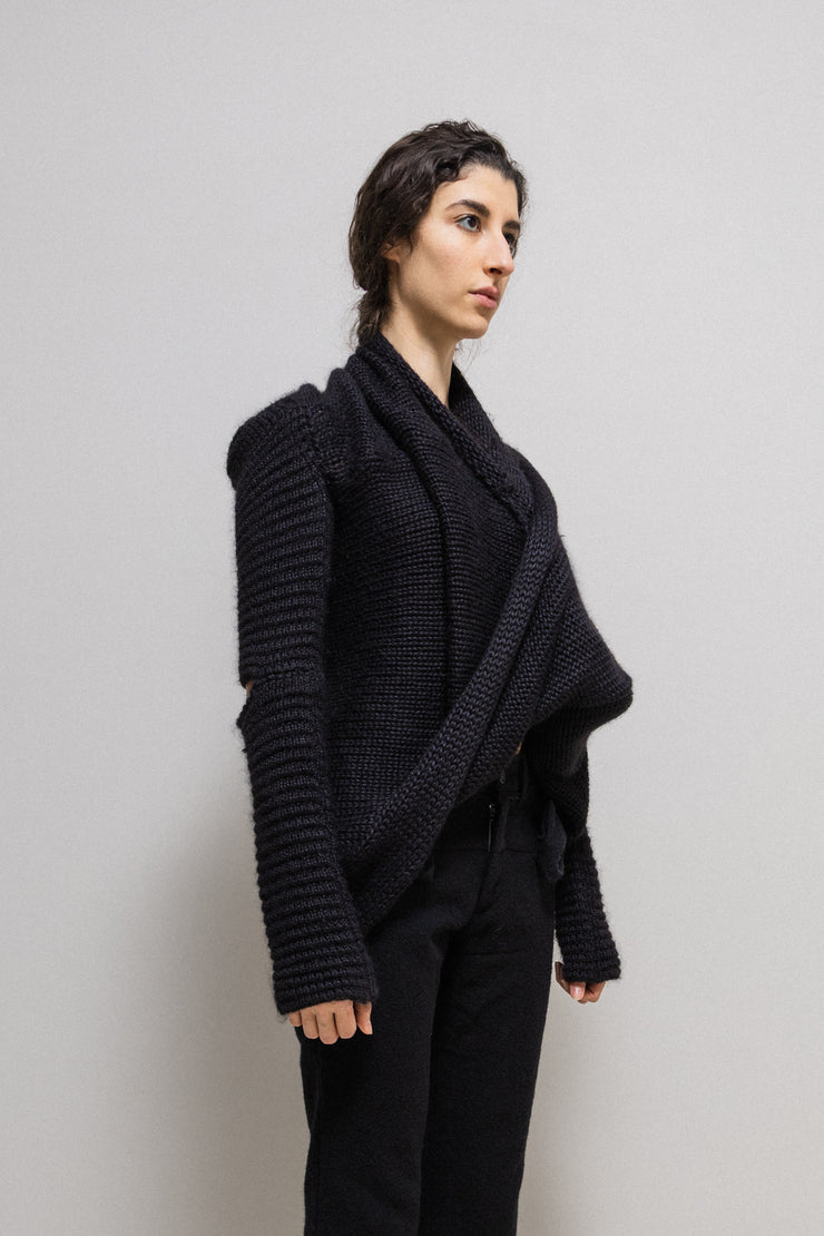 A.F VANDEVORST - FW10 Mohair and silk heavy knitted sweater with elbow slits