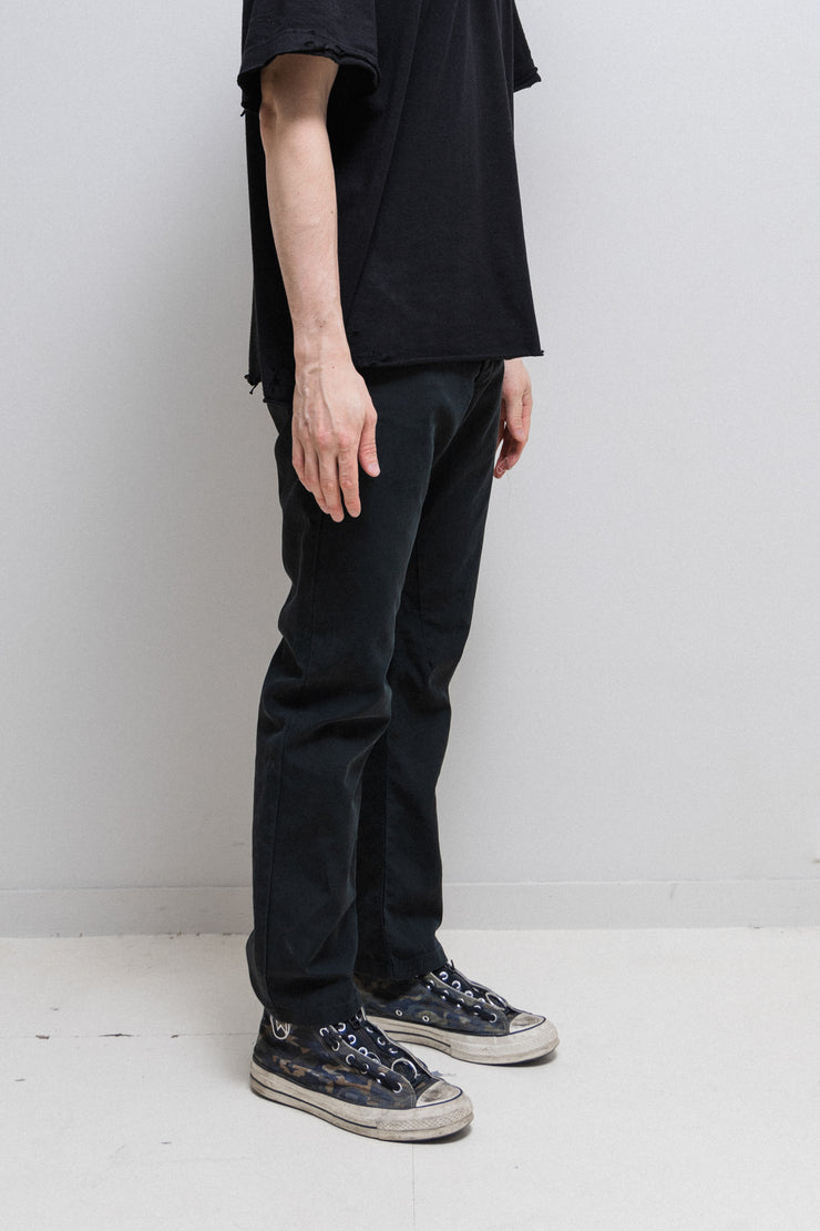 RICK OWENS - FW07 "EXPLODER" Straight cotton pants with inseam darts