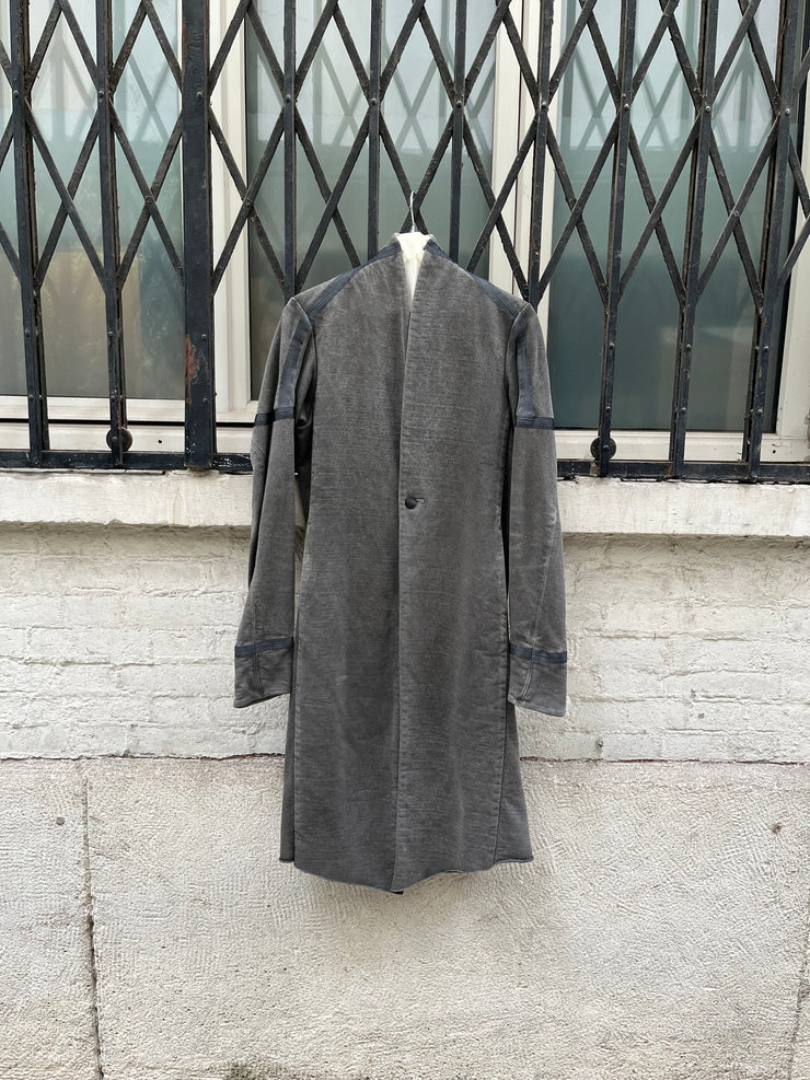 (New Arrival) DEVOA - Silk and cotton long coat with taped seams