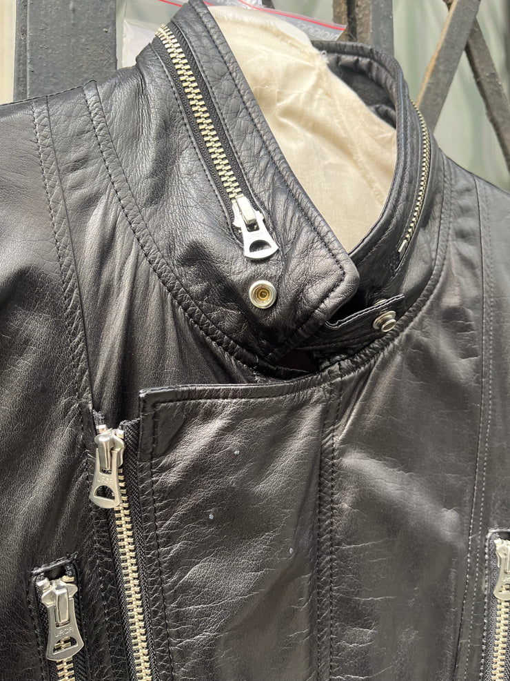 (New Arrival) UNDERCOVER - SS07 « Purple » Lightweight cow leather jacket with zippers and pocket details