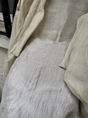 (New Arrival) RICK OWENS - SS11 « Anthem » Cropped jacket with lamb leather sleeves and crumpled silk top layer (runway)