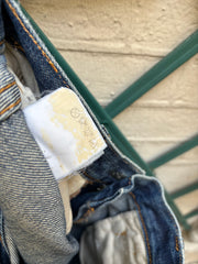 (New Arrival) UNDERCOVER - FW04 « But Beautiful » Ripped jeans with lace print detail (runway)