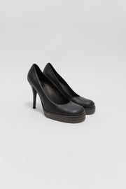 RICK OWENS - Early 2000's Brushed leather pumps with signature sole
