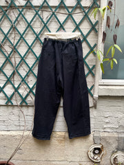 (New Arrival) YOHJI YAMAMOTO BLACK SCANDAL - Large cotton pants with drawstrings