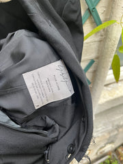 (New Arrival) YOHJI YAMAMOTO POUR HOMME - SS11 Gabardine wool double breasted jacket with removable silk collar panels (runway)