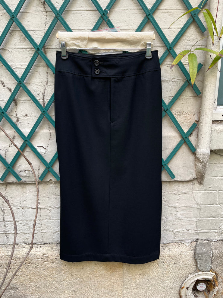 (New Arrival) YOHJI YAMAMOTO Y’S - Gabardine wool skirt with slit detail