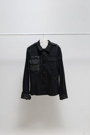 ISAMU KATAYAMA BACKLASH - M-65 Cotton field jacket with leather details