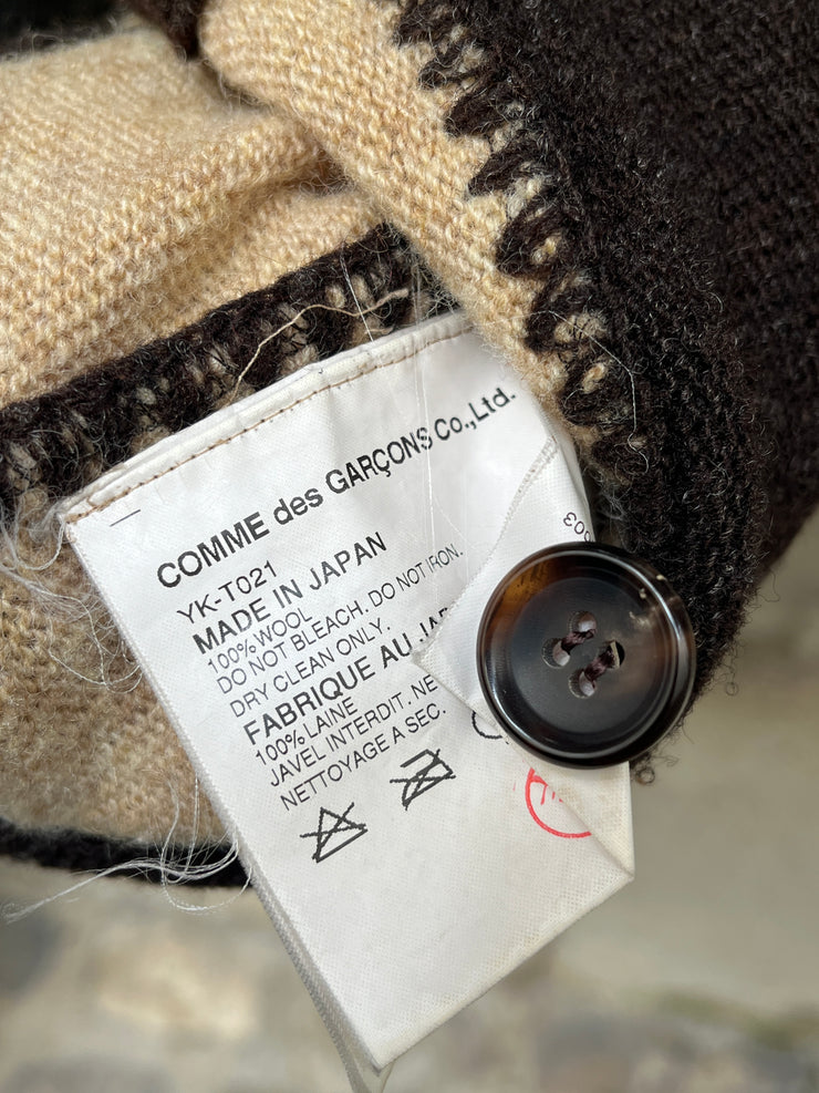 (New Arrival) JUNYA WATANABE MAN - FW03 Textured wool button up cardigan with loose threads