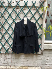 (New Arrival) COMME DES GARÇONS - SS91 Fine wool button up jacket with scarf collar