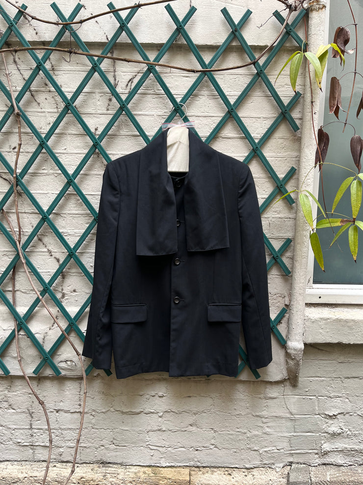 (New Arrival) COMME DES GARÇONS - SS91 Fine wool button up jacket with scarf collar