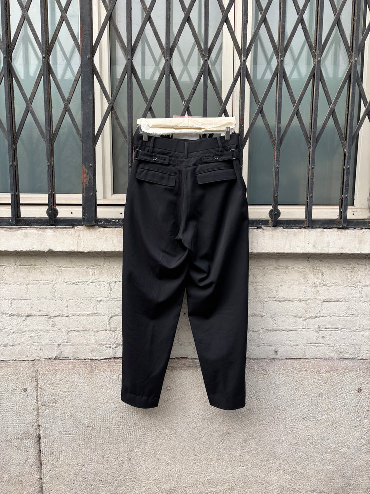 (New Arrival) YOHJI YAMAMOTO POUR HOMME - SS15 Gabardine wool pants with waist buckles