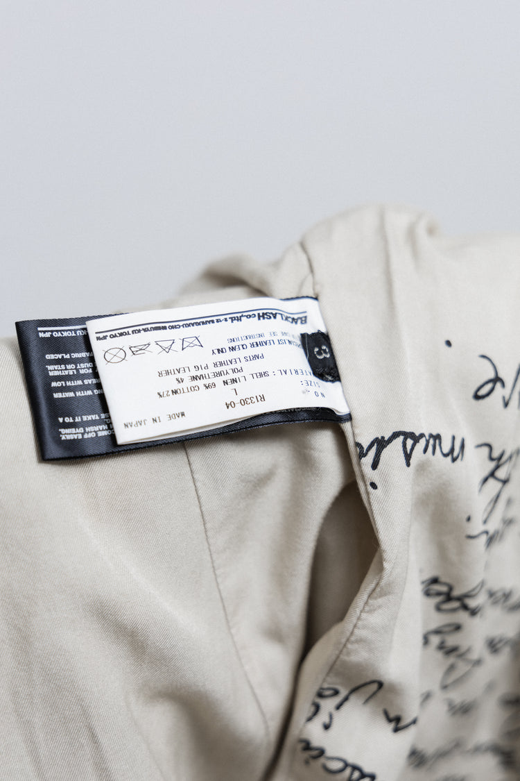 ISAMU KATAYAMA BACKLASH - Linen blend jacket with pig skin leopard 
