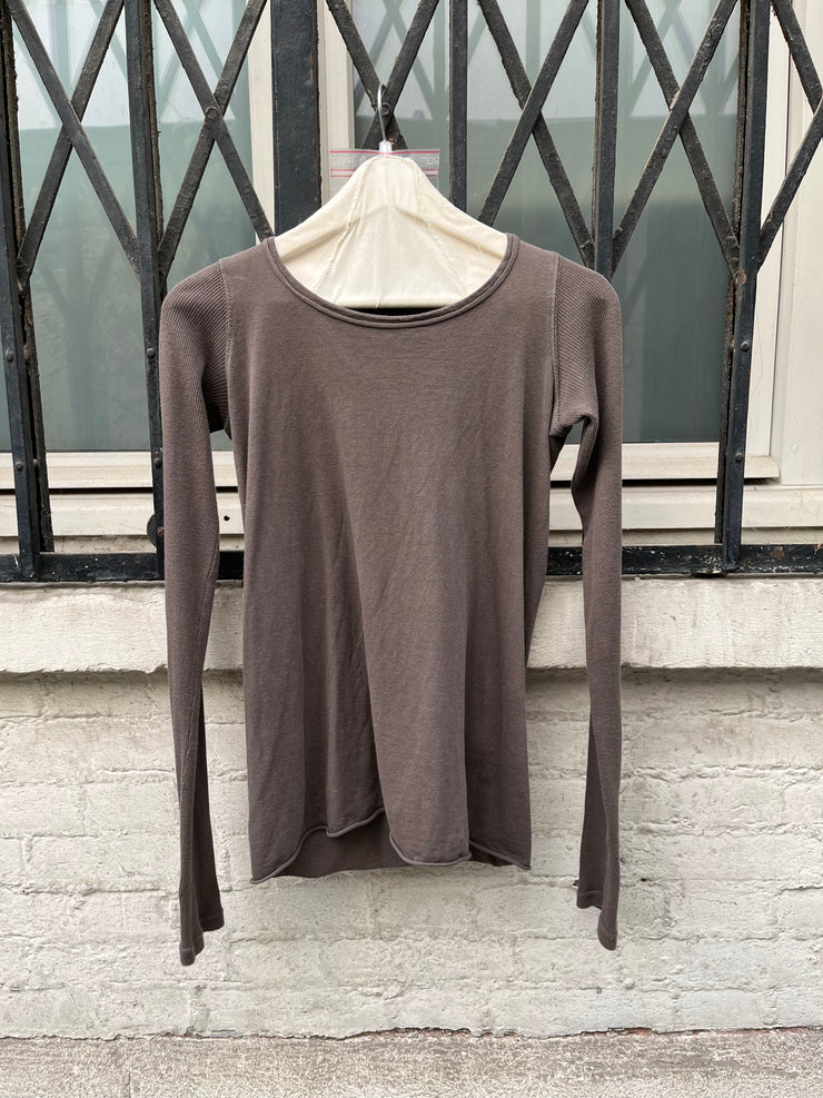 (New Arrival) RICK OWENS DRKSHDW - 2007 Cropped cotton longsleeves with ribbed sleeves