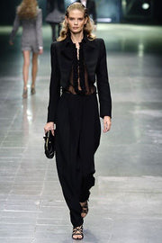 ALEXANDER MCQUEEN - SS06 « Neptune » See through blouse with frilled button placket (runway)