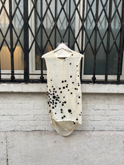 (New Arrival) ANN DEMEULEMEESTER - Embroidered silk draped top