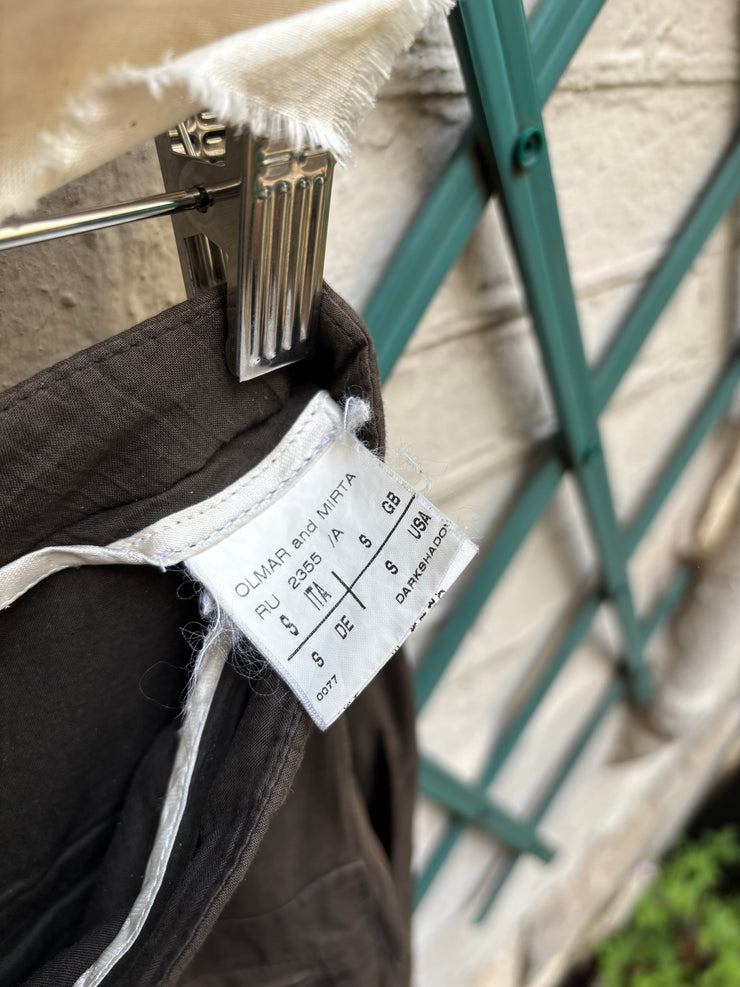 (New Arrival) RICK OWENS - SS05 "SCORPIO" Wide cotton pants with big zipper pockets