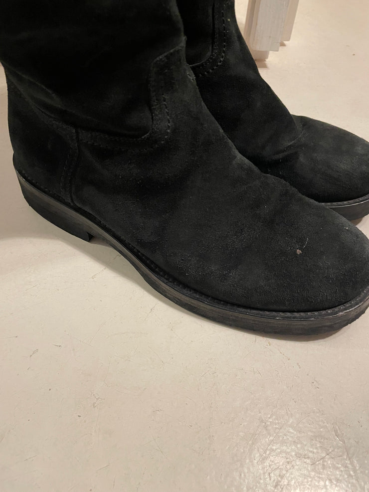 (Pre Sale) ANN DEMEULEMEESTER - SS13 Soft suede leather riding boots