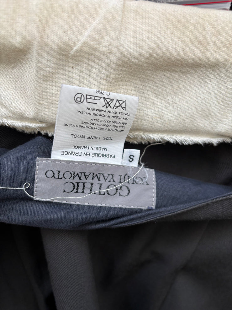 (New Arrival) YOHJI YAMAMOTO GOTHIC - 90’s wool skirt with buttoned front panel