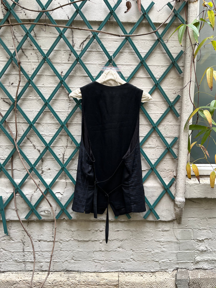 (New Arrival) ANN DEMEULEMEESTER - FW07 Silk and cotton vest with textured dot pattern